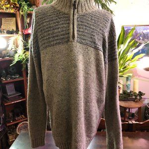 Mens Gray with Blue Pullover Denver Hayes Sweater . 2XL